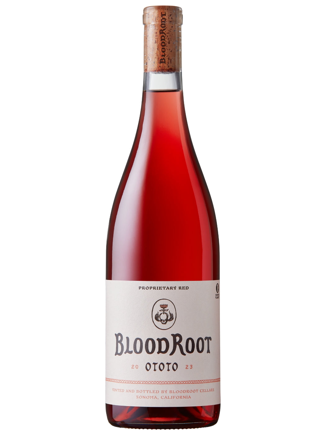 BloodRoot 2023 Ototo bottle with simple label on white background